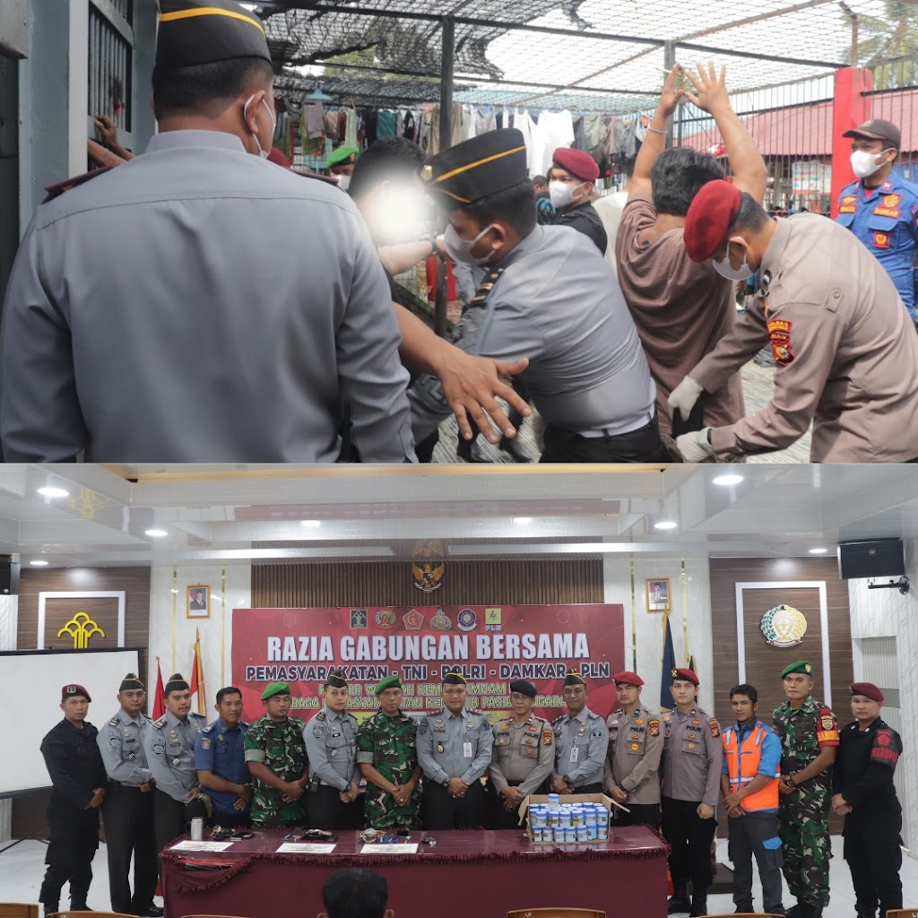 Jalankan Program Akselerasi Menteri Imipas, Lapas Pasir Pangaraian dan Apgakum Razia Blok Hunian